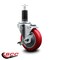 Service Caster 4'' Red Poly Swivel 1-1/4'' Expanding Stem Caster with Brake SCC-EX20S414-PPUB-RED-TLB-114 - alternate 4